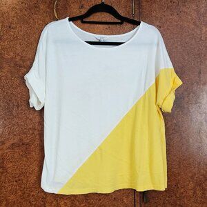 .LIKE NEW - Colorblock Cuff-Sleeve Top from CROWN & IVY